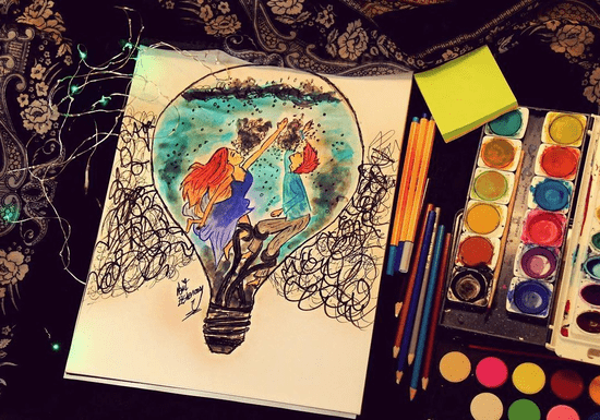 Acrylic & Watercolor Painting with Merit