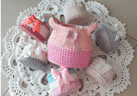 Crochet Your Own Rug, Blanket or Baskets Set