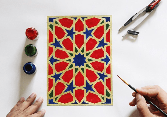 Online Class: 1-on-1 Islamic Geometry & Square Kufic Arabic Calligraphy